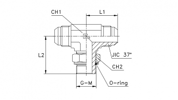 ТРОЙНИК ВВЕРТНОЙ РЕГУЛИРУЕМЫЙ ПО ЦЕНТРУ MALE JIC 37° (Ш - BSPP ВРШ -Ш)